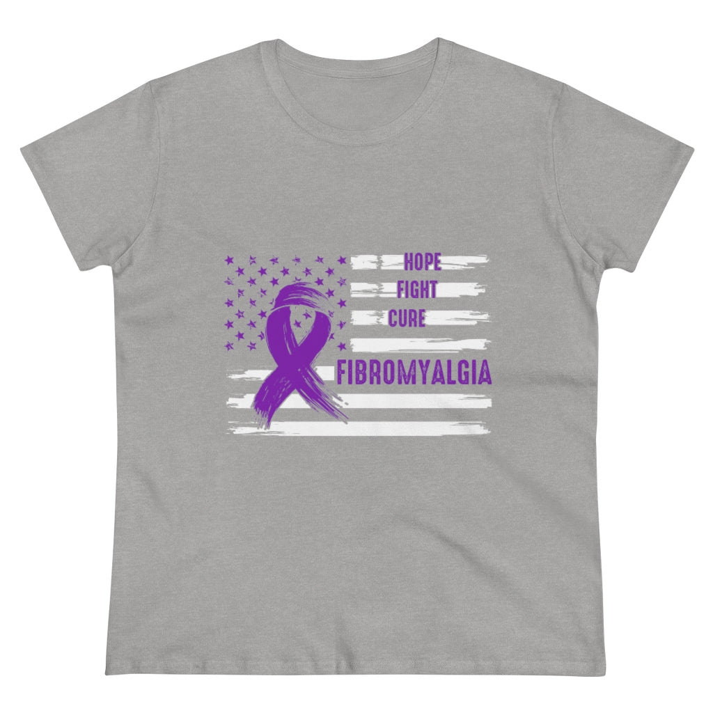 Hope Fight Cure Fibromyalgia Women's Heavy Cotton Tee