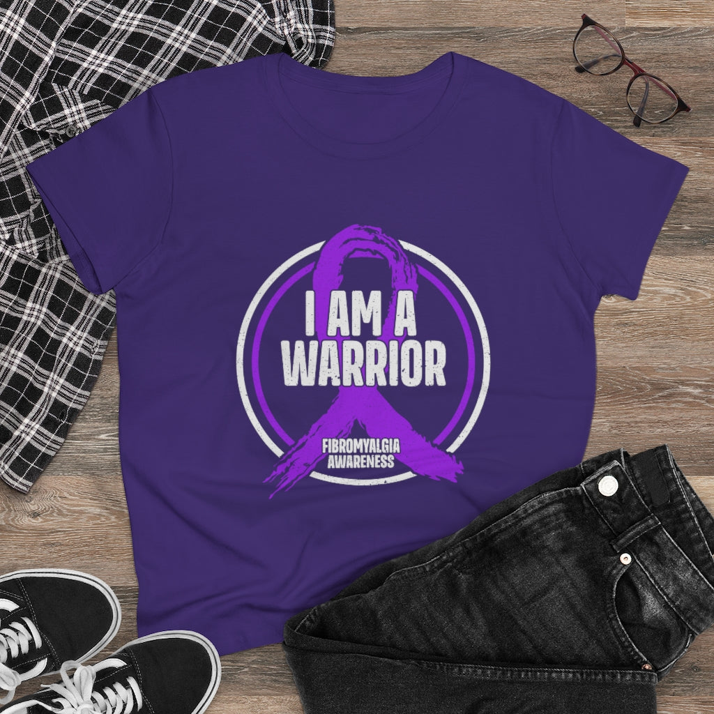 Fibromyalgia Awareness I Am A Warrior Women's Heavy Cotton Tee