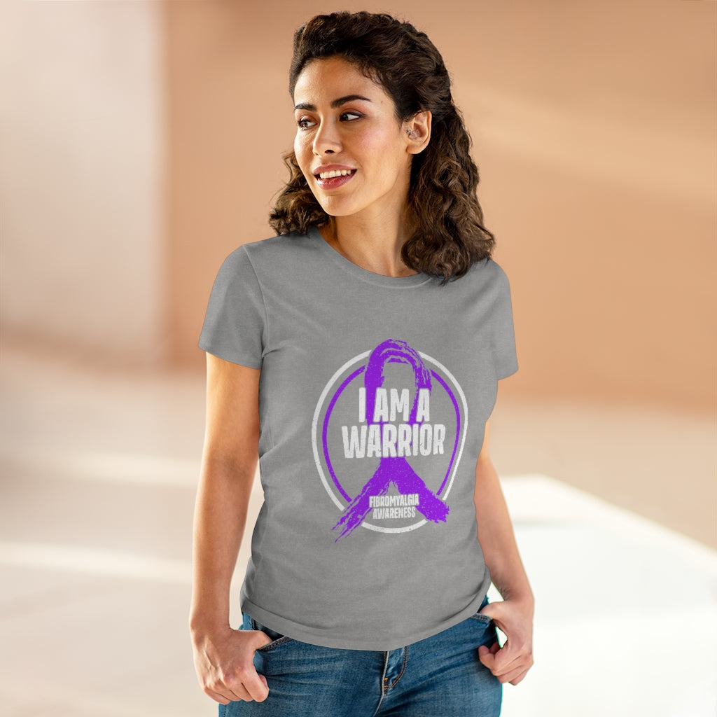 Fibromyalgia Awareness I Am A Warrior Women's Heavy Cotton Tee