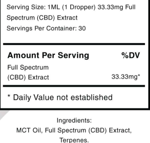 CBD Full Spectrum - 1,000mg (1oz Tincture)