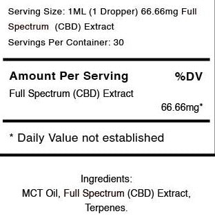 CBD Full Spectrum - 2,000mg (1oz Tincture)