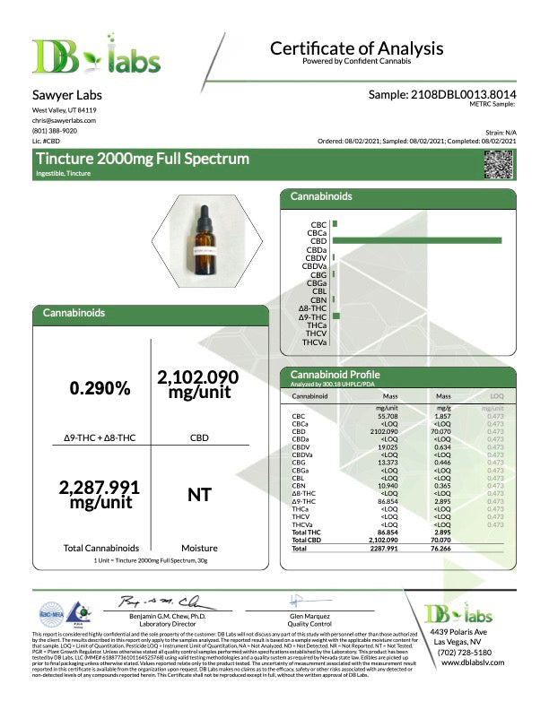 CBD Full Spectrum - 2,000mg (1oz Tincture)