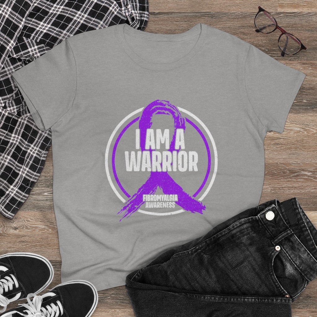 Fibromyalgia Awareness I Am A Warrior Women's Heavy Cotton Tee